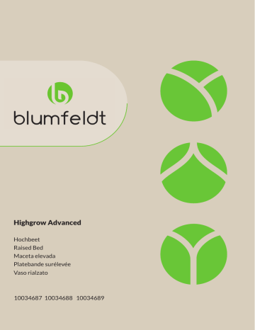 Blumfeldt 10034687 High Grow Advanced Raised Bed Manuel du propriétaire | Fixfr