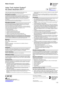 Dentsply Sirona ATIS Direct Abutment API kit ǀ FR ǀ 2020-02 Mode d'emploi