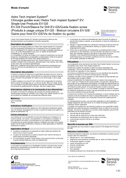 Dentsply Sirona ATIS EV Guided Surgery Punsch Sleeve for Drill EV GS Guide fixation screw ǀ FR ǀ 2018-04 Mode d'emploi