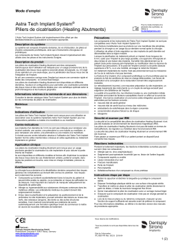 Dentsply Sirona ATIS Healing abutments ǀ FR ǀ 2018-04 Mode d'emploi