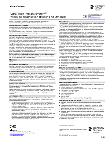 Dentsply Sirona ATIS Healing abutments ǀ FR ǀ 2018-04 Mode d'emploi | Fixfr