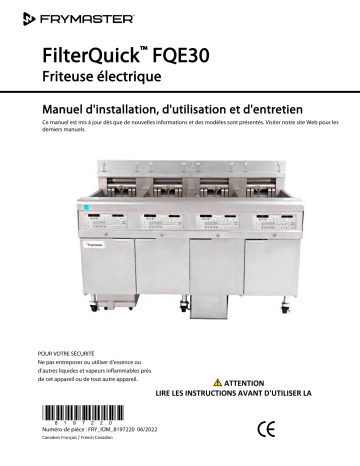 Frymaster FilterQuick Electric Mode d'emploi | Fixfr