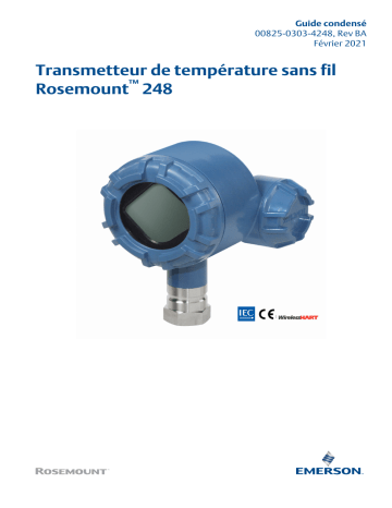 Rosemount Transmetteur de température sans fil 248 Mode d'emploi | Fixfr