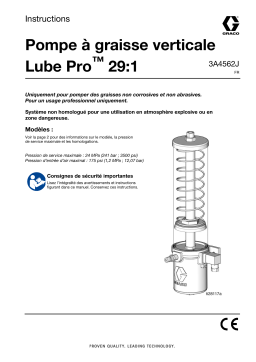 Graco 3A4562J, Pompe à huile verticale 29:1 Lube Pro Manuel du propriétaire