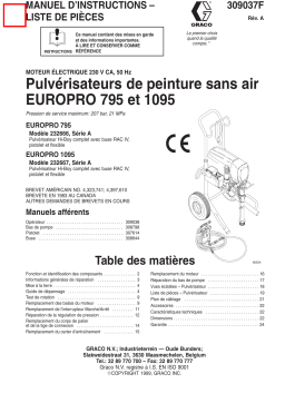 Graco 309037a Europro 795 et 1095 Manuel du propriétaire