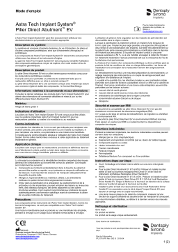 Dentsply Sirona ATIS EV Direct Abutment ǀ FR ǀ 2018-04 Mode d'emploi