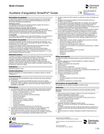 Dentsply Sirona SmartFix Guide ǀ FR ǀ 2021-06 Mode d'emploi | Fixfr