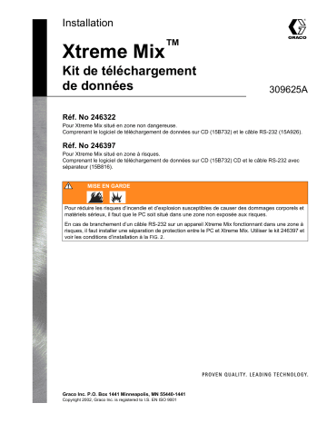 Graco 309625A Xtreme Mix Data Download Software Manuel du propriétaire | Fixfr