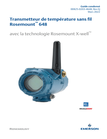 Rosemount Transmetteur de température sans fil 648 Mode d'emploi | Fixfr