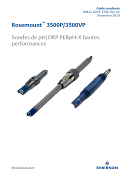 Rosemount 3500P/3500VP Sondes de pH/ORP PERpH-X hautes performances Mode d'emploi