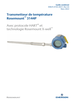 Rosemount Transmetteur de température 3144P Mode d'emploi