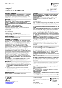 Dentsply Sirona Ankylos Prosthetic Instruments ǀ FR ǀ 2021-03 Mode d'emploi