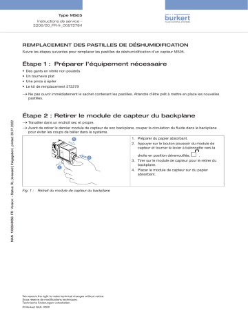 8905 | Burkert MS05 Turbidity Sensor Cube Manuel utilisateur | Fixfr