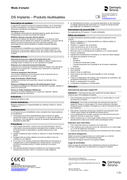 Dentsply Sirona DS Implants Reusable Products ǀ FR ǀ 2022-01 Mode d'emploi