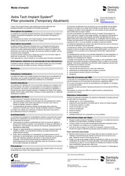 Dentsply Sirona ATIS Temporary Abutment ǀ FR ǀ 2018-04 Mode d'emploi