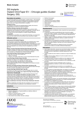 Dentsply Sirona OmniTaper EV Guided Surgery GS ǀ FR ǀ 2021-12 Mode d'emploi