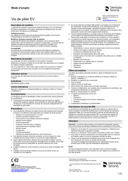 Dentsply Sirona Abutment Screw EV ǀ FR ǀ 2021-06 Mode d'emploi