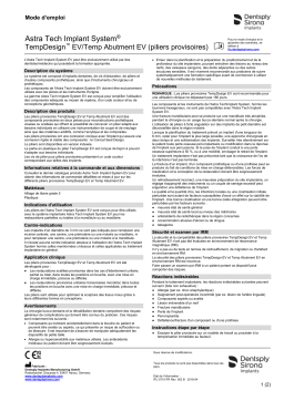 Dentsply Sirona ATIS EV TempDesign Temp Abutment ǀ FR ǀ 2018-04 Mode d'emploi