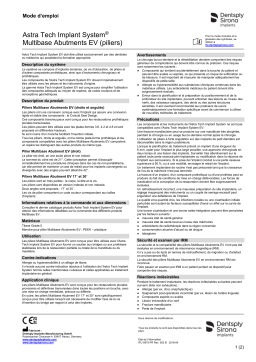 Dentsply Sirona ATIS EV Multibase Abutments ǀ FR ǀ 2018-04 Mode d'emploi