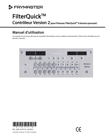 Frymaster FilterQuick Controller Mode d'emploi | Fixfr