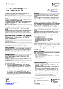 Dentsply Sirona ATIS EV TitaniumBase ǀ FR ǀ 2018-04 Mode d'emploi