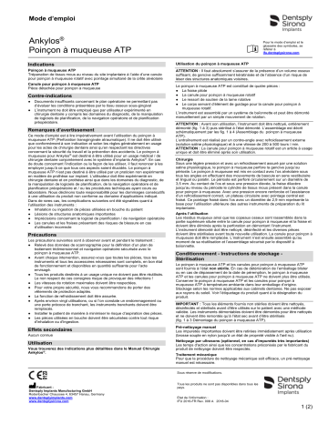 Dentsply Sirona Ankylos ATP Punch ǀ FR ǀ 2018-04 Mode d'emploi | Fixfr