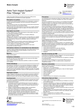 Dentsply Sirona ATIS EV TiDesign ǀ FR ǀ 2018-04 Mode d'emploi