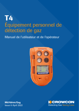 Crowcon T4 Portable Gas Detector Manuel utilisateur