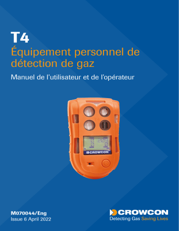 Crowcon T4 Portable Gas Detector Manuel utilisateur | Fixfr