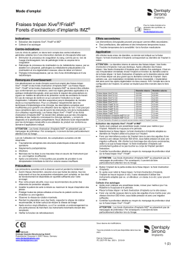 Dentsply Sirona Xive Frialit Trephine Drills IMZ Trephine Drills ǀ FR ǀ 2018-04 Mode d'emploi