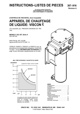 Graco 307916A APPAREIL DE CHAUFFAGE DE LIQUIDE: VISCON2 Manuel du propriétaire