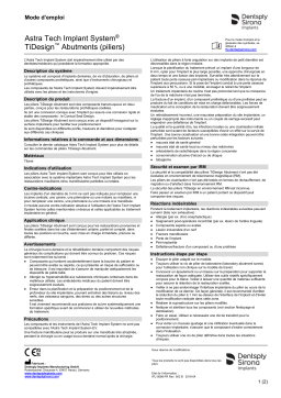 Dentsply Sirona ATIS TiDesign abutments ǀ FR ǀ 2018-04 Mode d'emploi