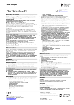 Dentsply Sirona TitaniumBase EV ǀ FR ǀ 2021-06 Mode d'emploi