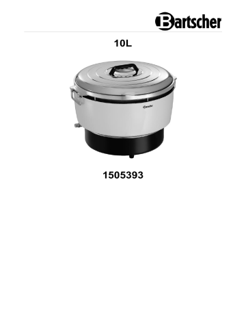 Bartscher 1505393 Gas rice cooker 10L Mode d'emploi | Fixfr