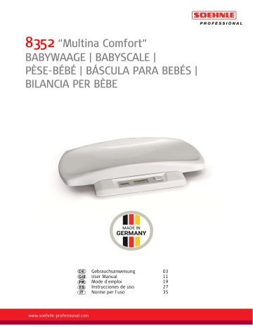 Gima 27306 SOEHNLE 8352 MULTINA DIGITAL BABY AND CHILD SCALE Manuel du propriétaire | Fixfr