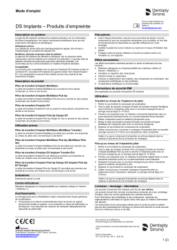 Dentsply Sirona DS Implants Impression Products ǀ FR ǀ 2021-06 Mode d'emploi