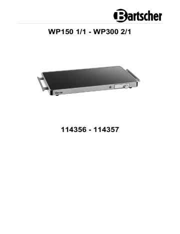 Bartscher 114356 Warming plate WP150 1/1 Mode d'emploi | Fixfr