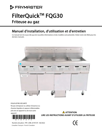 Frymaster FilterQuick Gas Mode d'emploi | Fixfr