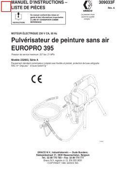 Graco 309033A Pulvérisateur de peinture sans air EUROPRO 395 Manuel du propriétaire