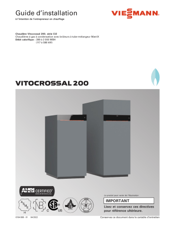 Viessmann Main Boiler Documentation Vitocrossal 200, CI2 Mode d'emploi | Fixfr