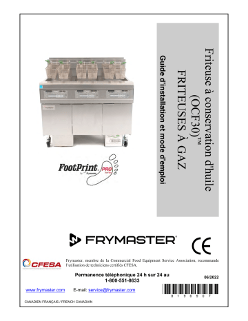 Frymaster OCF30 (FPGL) Gas Series Mode d'emploi | Fixfr