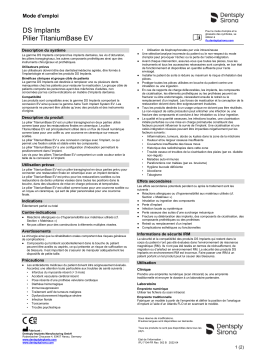 Dentsply Sirona TitaniumBase EV ǀ FR ǀ 2022-04 Mode d'emploi