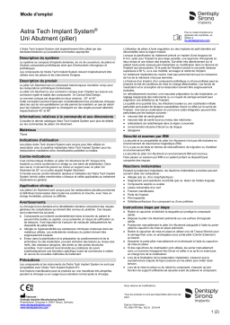 Dentsply Sirona ATIS UniAbutment ǀ FR ǀ 2018-04 Mode d'emploi