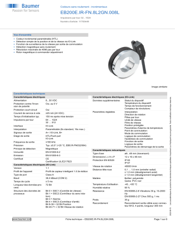 Baumer EB200E.IR-FN.8L2GN.008L Encoder Fiche technique | Fixfr