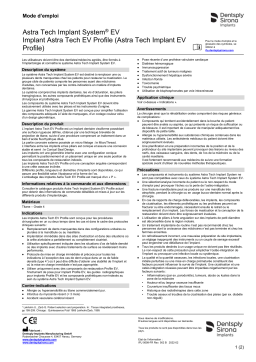 Dentsply Sirona ATIS EV Astra Tech Implant EV Profile ǀ FR ǀ 2022-02 Mode d'emploi