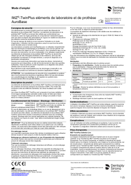 Dentsply Sirona IMZ TwinPlus Laboratory and Prosthetic Components AuroBase ǀ FR ǀ 2018-04 Mode d'emploi