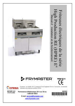 Frymaster RE Series E4 High Production RE (HPRE) Electric Mode d'emploi