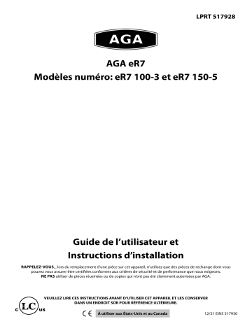 AGA eR7 100-3 150-5 [USA-FR] Manuel du propriétaire | Fixfr