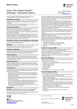 Dentsply Sirona ATIS ZirDesign abutments ǀ FR ǀ 2018-04 Mode d'emploi