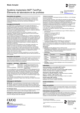 Dentsply Sirona IMZ TwinPlus Implant System Laboratory and Prosthetic Components ǀ FR ǀ 2021-03 Mode d'emploi